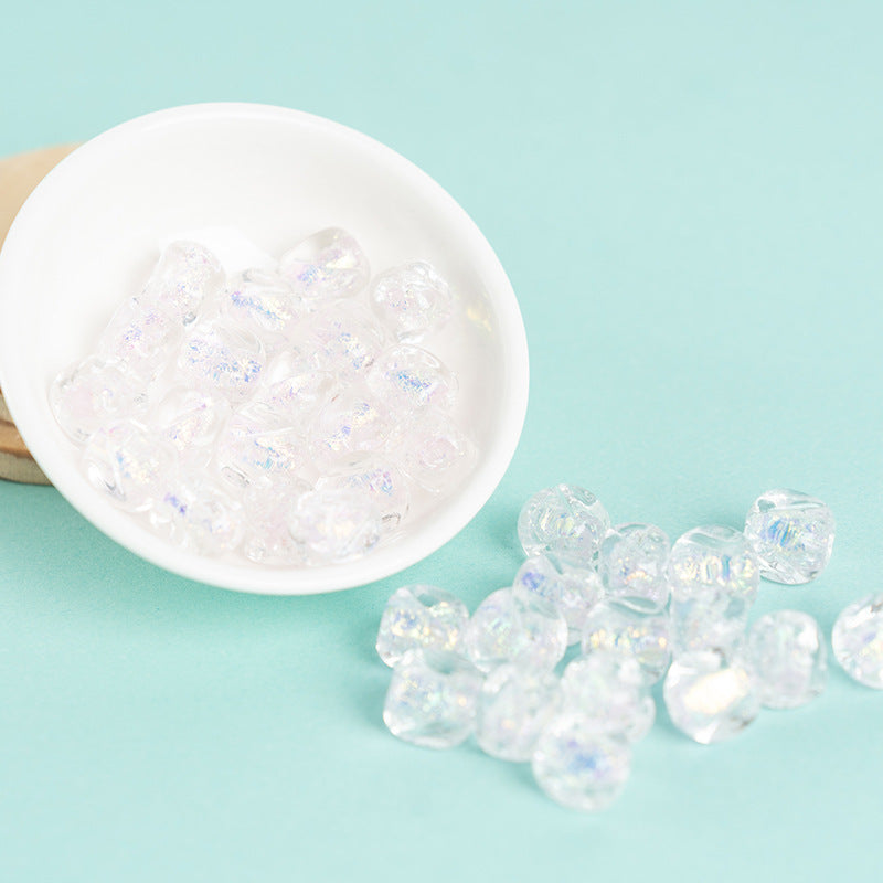 Pink Rock Sugar Square Glazed Beads