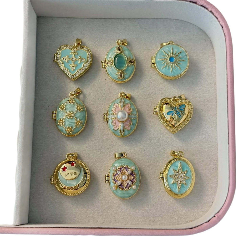 Pocket Watch & Heart Charms