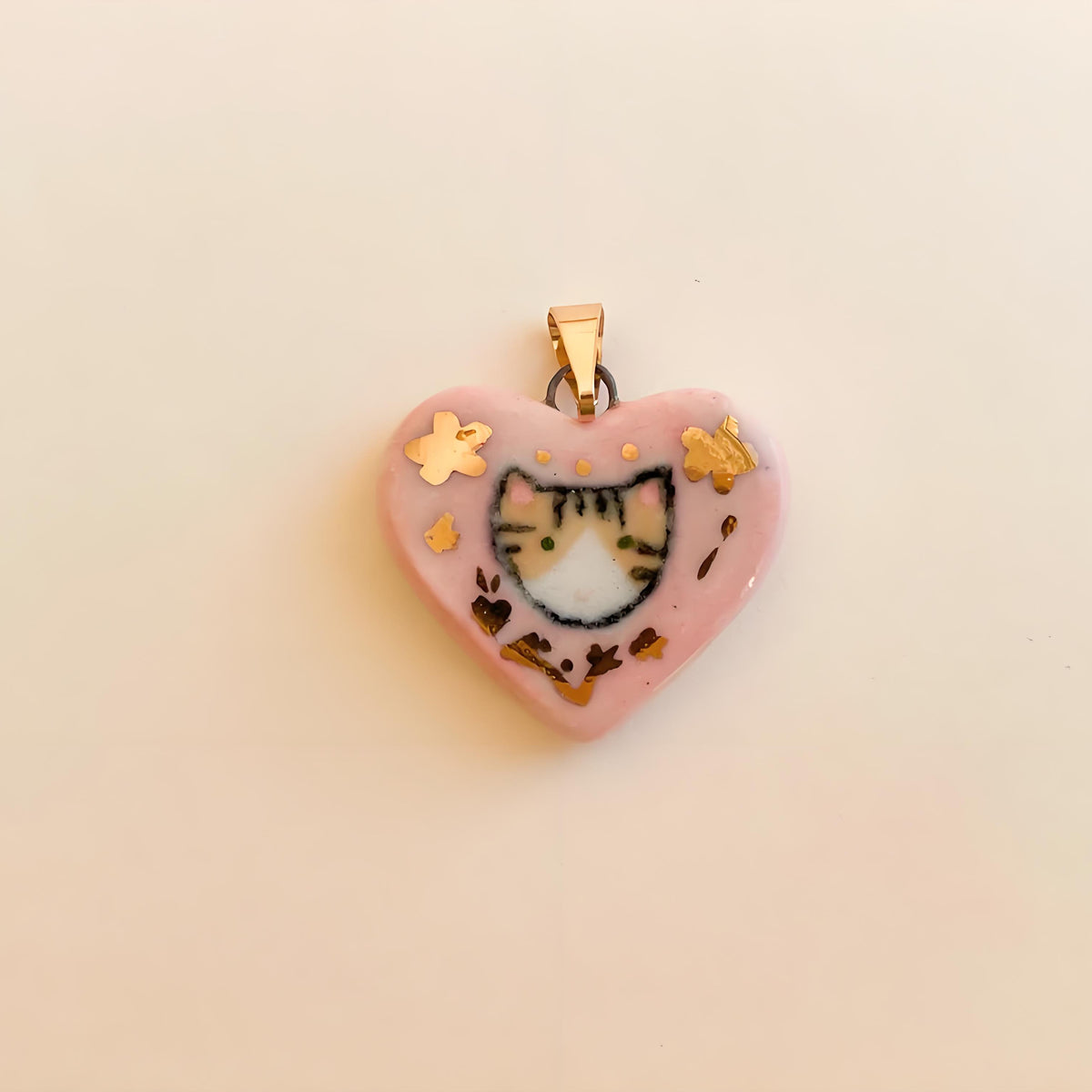 18K Gold-Plated Colorful Heart Pendant Charms