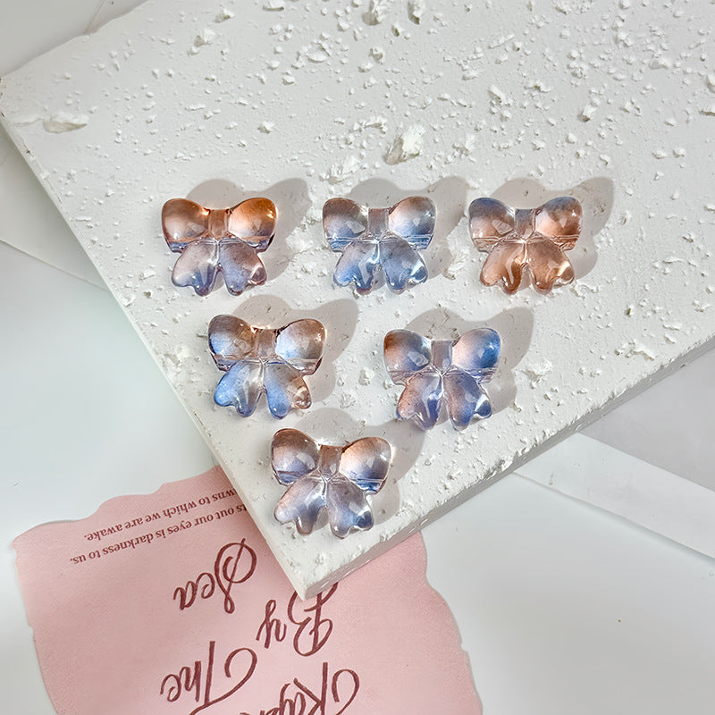 Glazed Crystal-Style Bow Beads (Horizontal Hole)