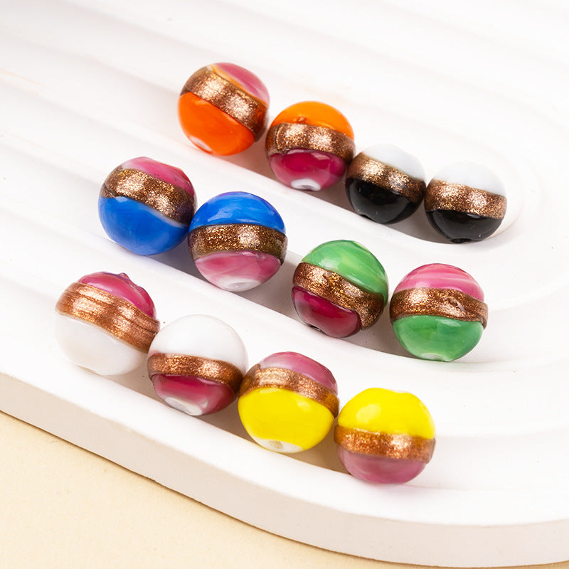 Gold Wire Lampwork Beads