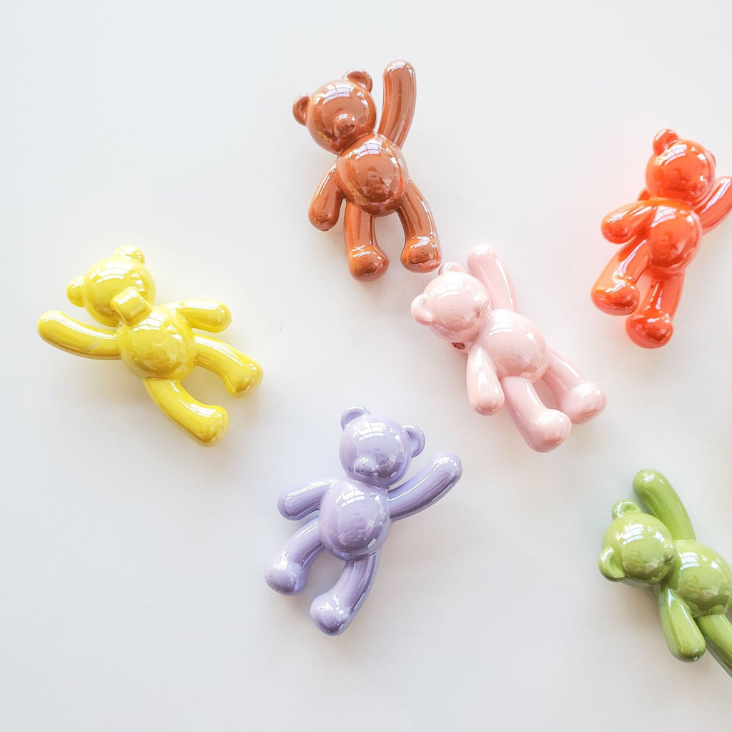 Cream Candy Bear Acrylic Beads