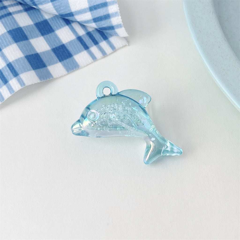 Transparent Bubble Acrylic Dolphin Charms