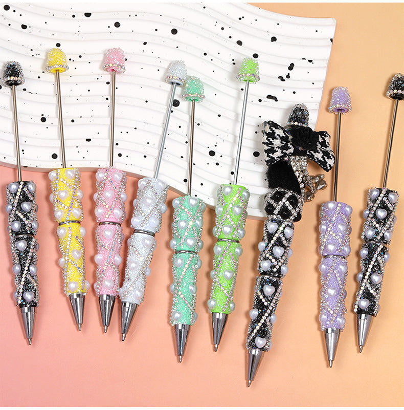 Pearl Rhinestone Ballpoint Pens – Sparkling Diamond-Style Decorative Pens with Pearl Accents for DIY Gifts & Cute Stationery