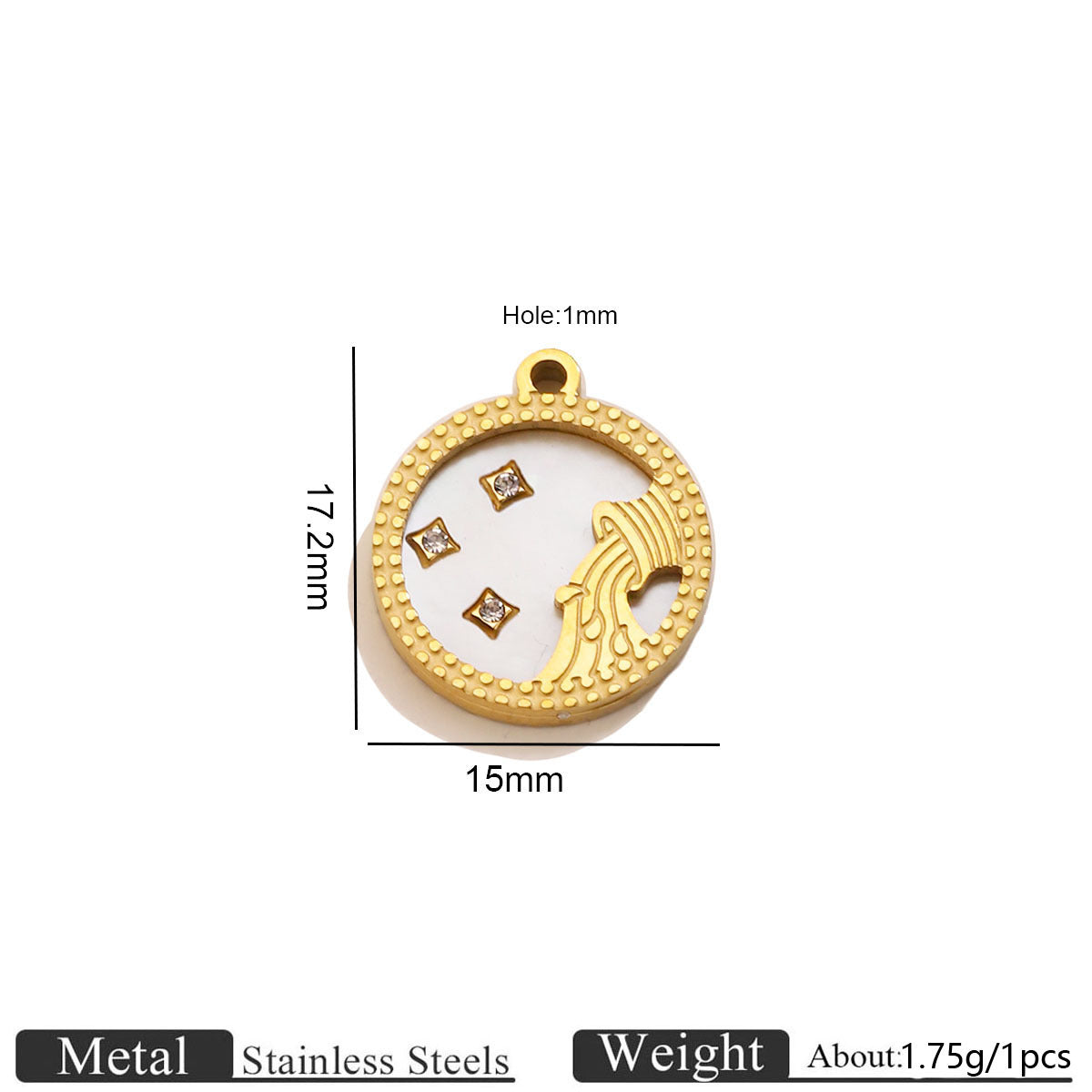 12 Zodiac Mother-of-Pearl Pendants