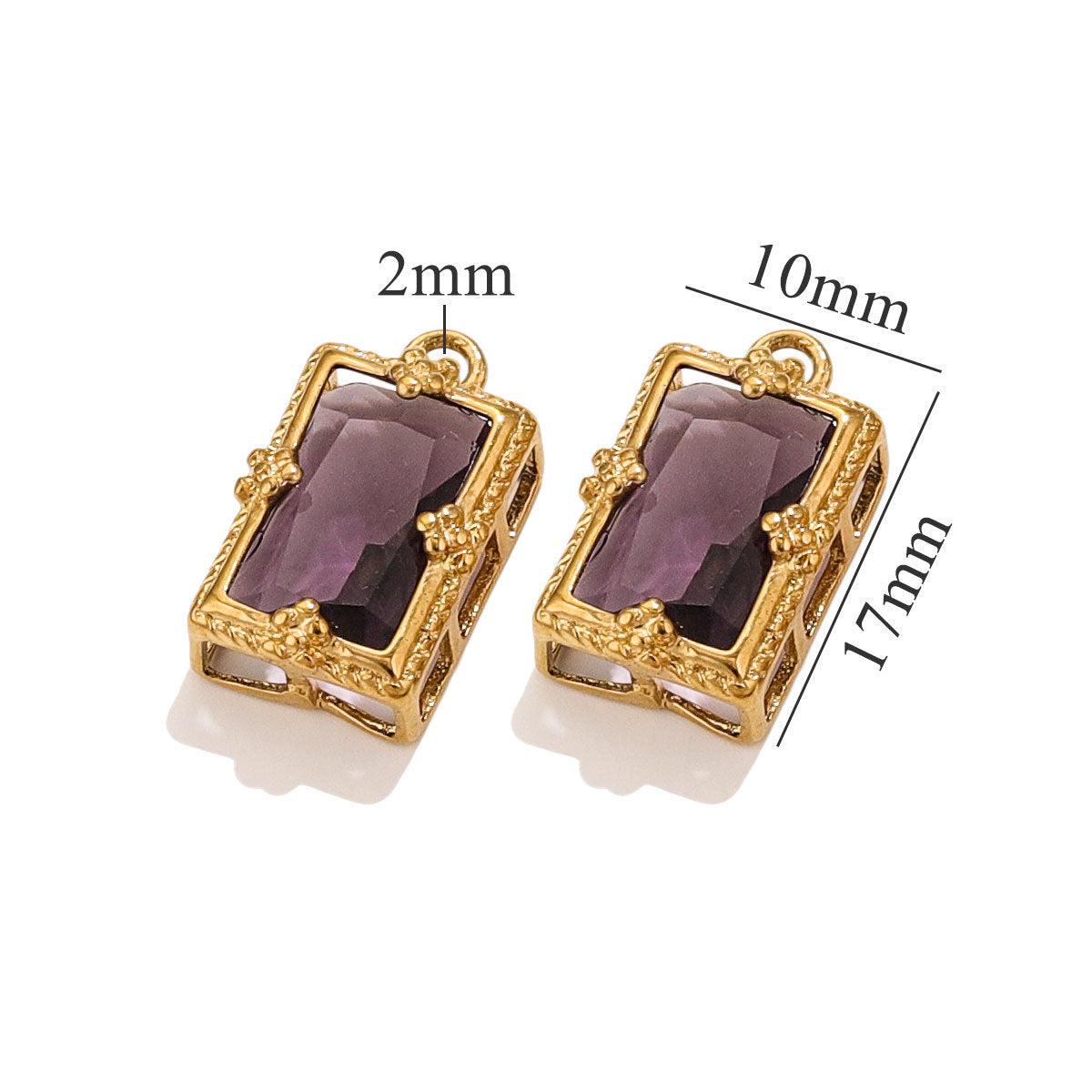 Stainless Steel Crystal Zircon Mini Pendant Charms