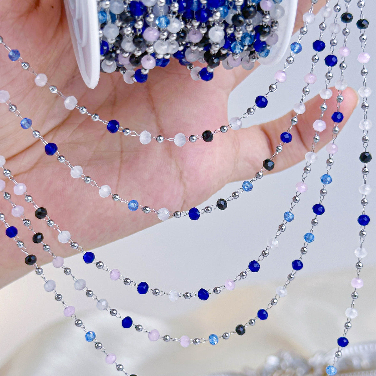 Sapphire Fringe Chain – 18 Meters