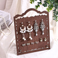 Vintage Walnut-Color Jewelry Display Stand – Wooden-Style Earring, Necklace, Pendant & Bracelet Organizer for Craft Fairs & Boutique Displays