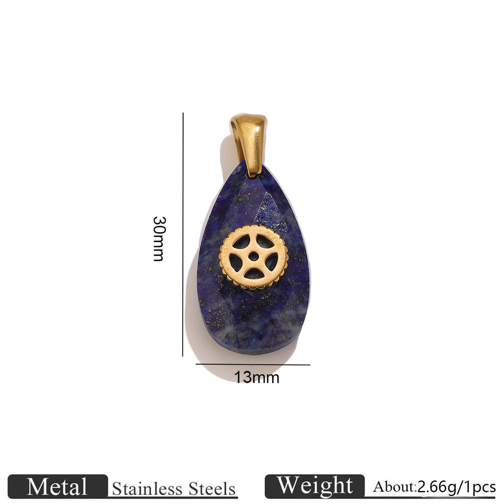 Natural Gemstone Teardrop Charms