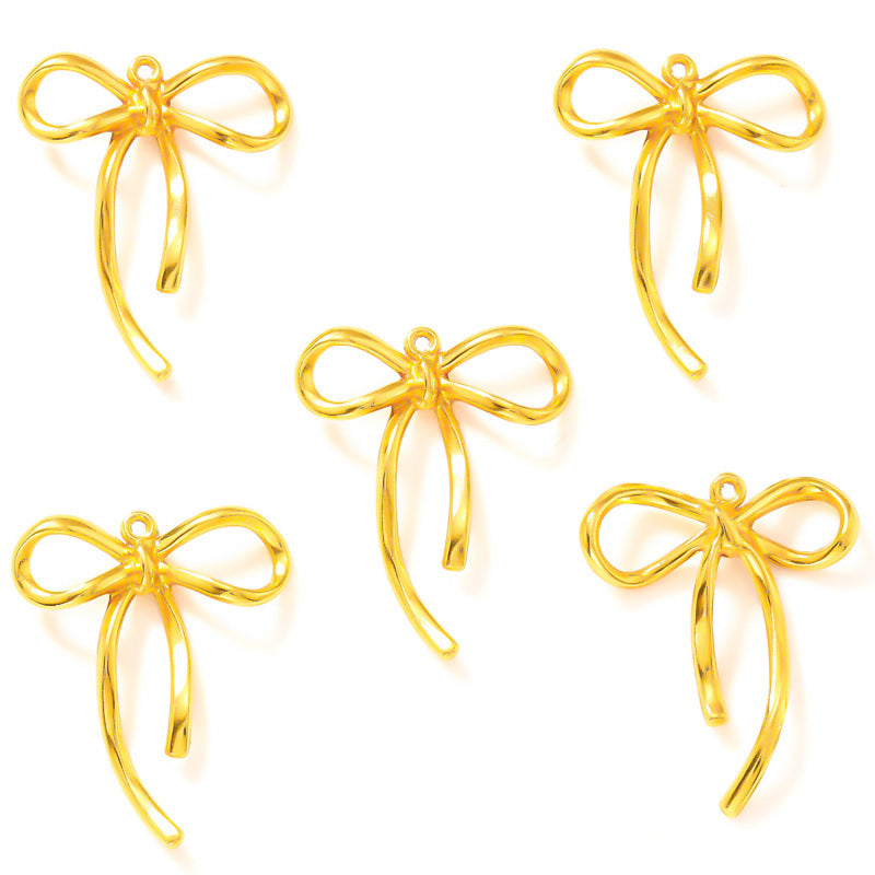 Colorful Alloy Bow Charms – Vintage Bow Tie Pendants for DIY Bracelets, Necklaces & Jewelry Making