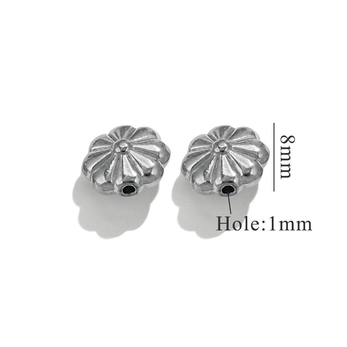 Lavender Flower Stainless Steel Spacer Beads