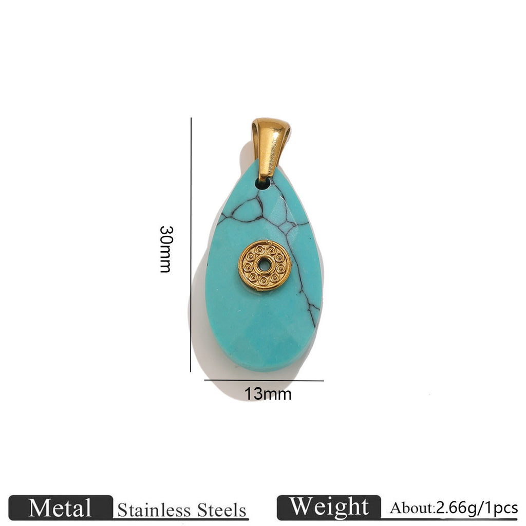 Natural Gemstone Teardrop Charms