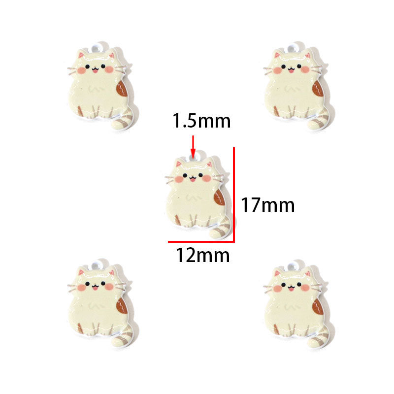 Cute Painted Cat Charms – Colorful Cartoon Cat Pendants for DIY Bracelets, Necklaces, Earrings & Hair Accessories