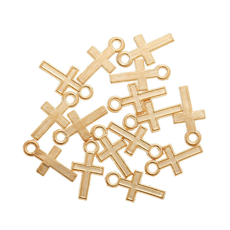 Vintage Alloy Cross Charms – Small Metal Cross Pendants for DIY Bracelets, Necklaces, Keychains & Jewelry Making