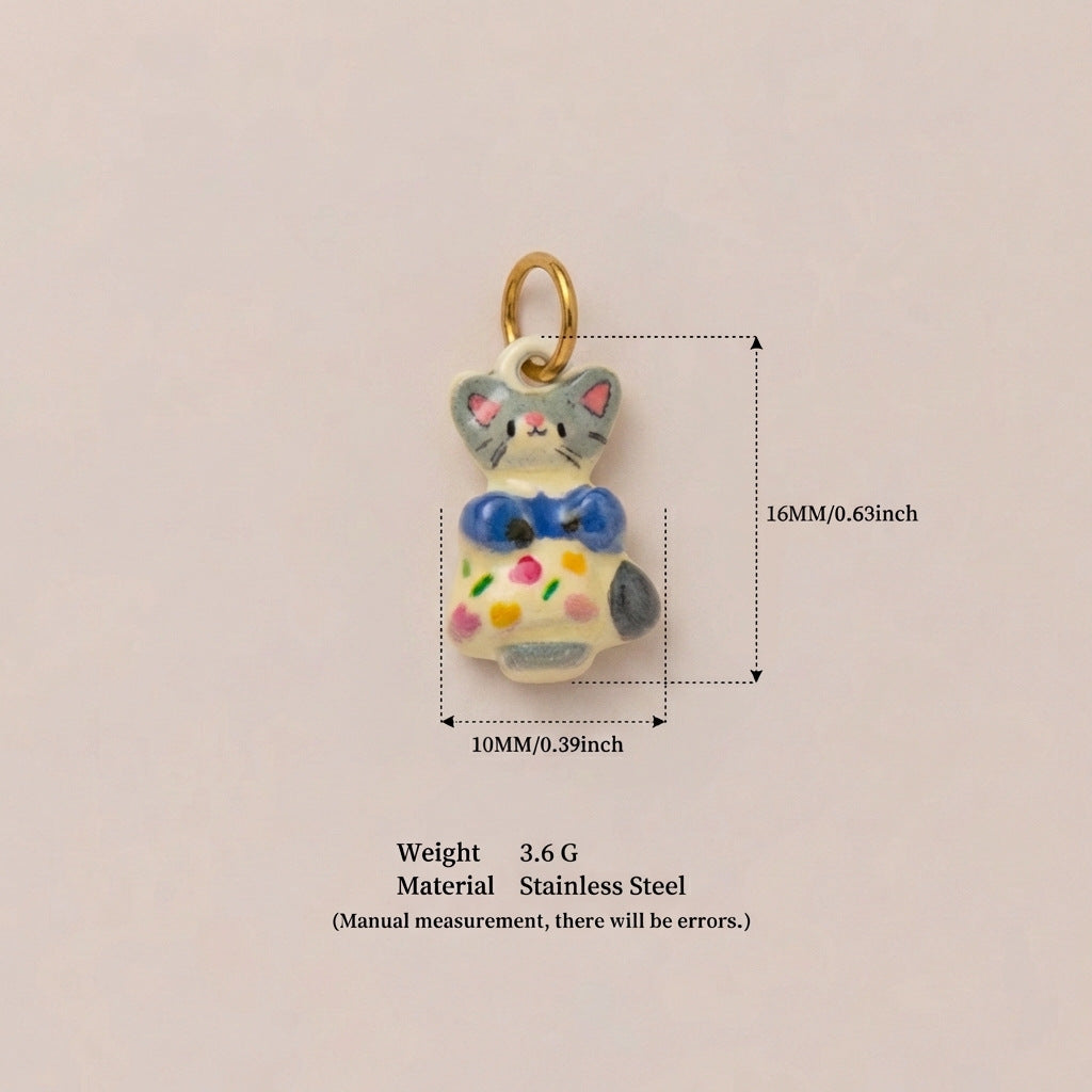 Colorful Stainless Steel Animal Pendant Charms