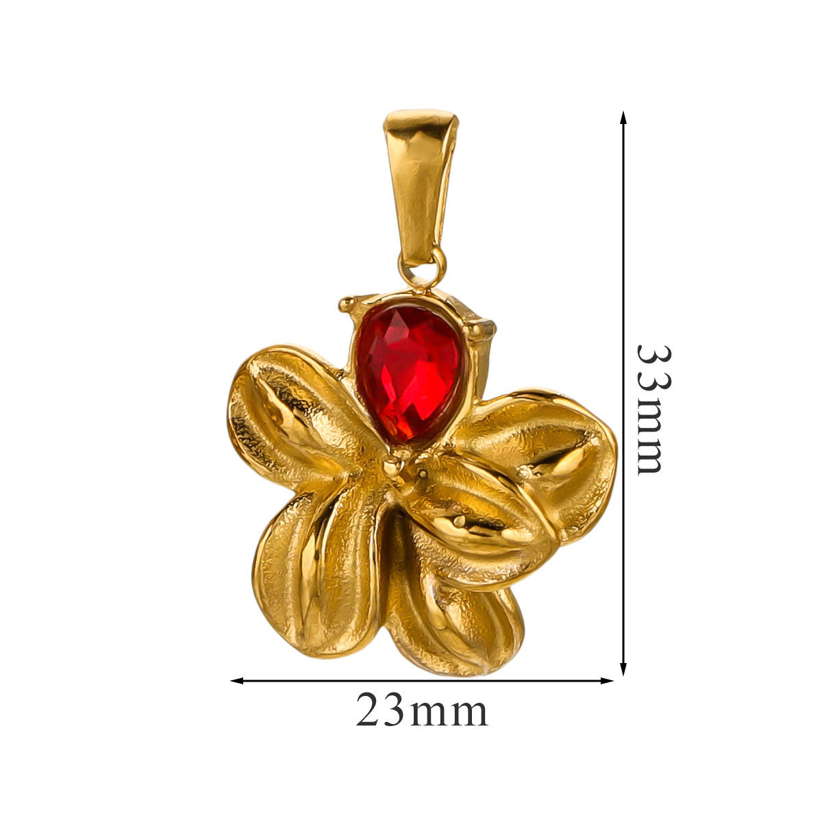 Vintage Stainless Steel Crystal Flower Pendant 2pcs