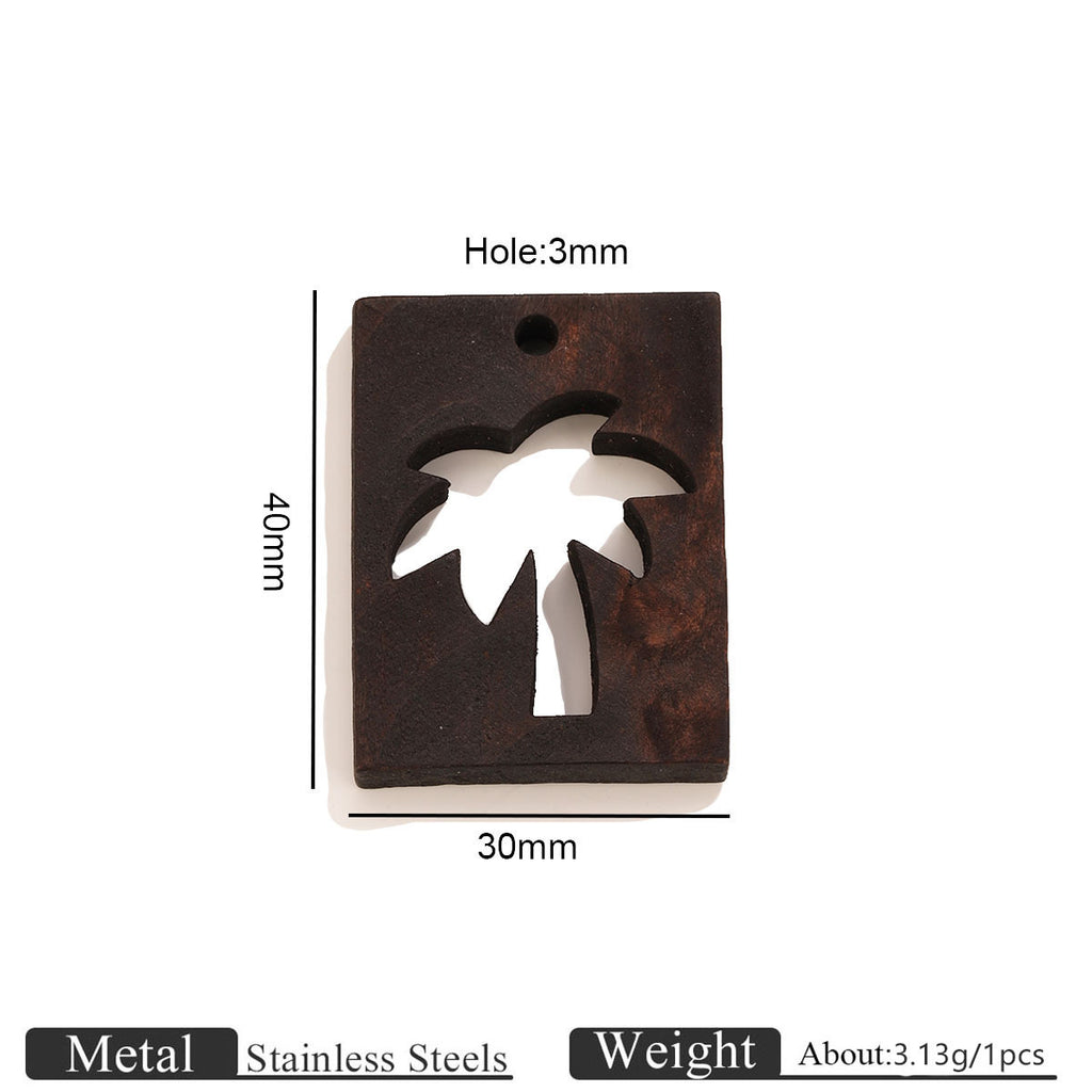 Engraved Wood Pendant Charms