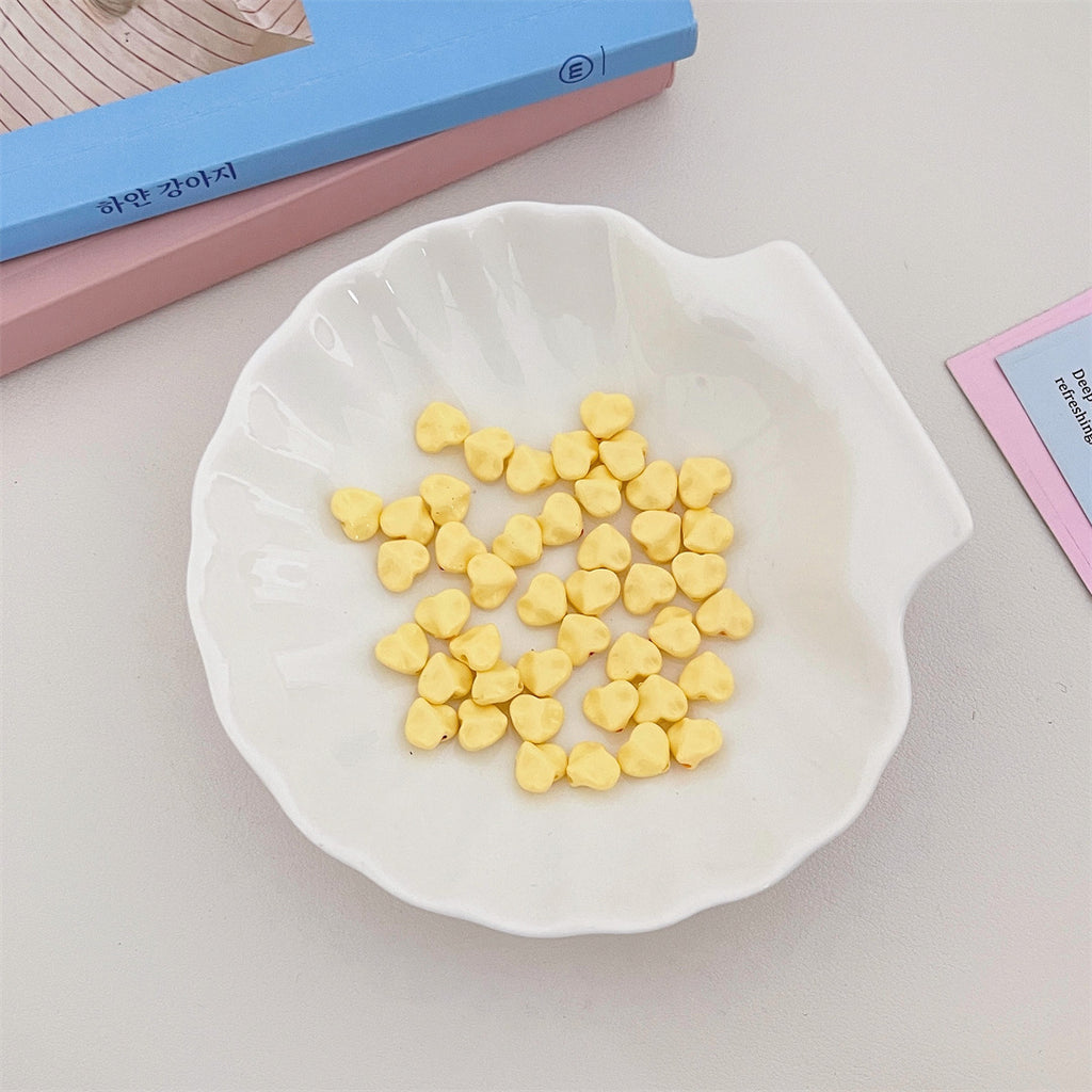 Pearlescent Macaron Acrylic Heart Beads – Creamy Pastel Love Beads for DIY Phone Charms, Bracelets, Keychains & Jewelry Making