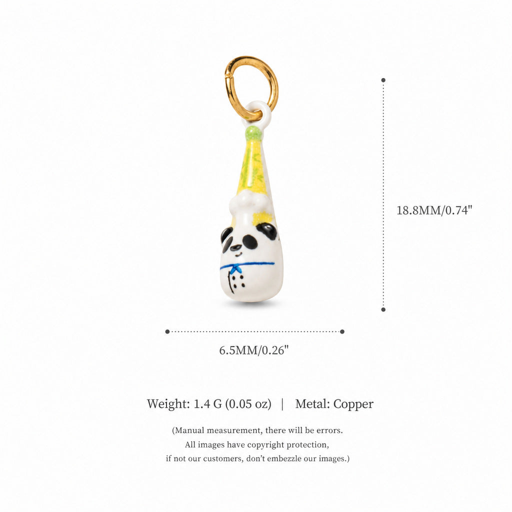 Gold-Tone Enamel Cartoon Animal Pendant Charms