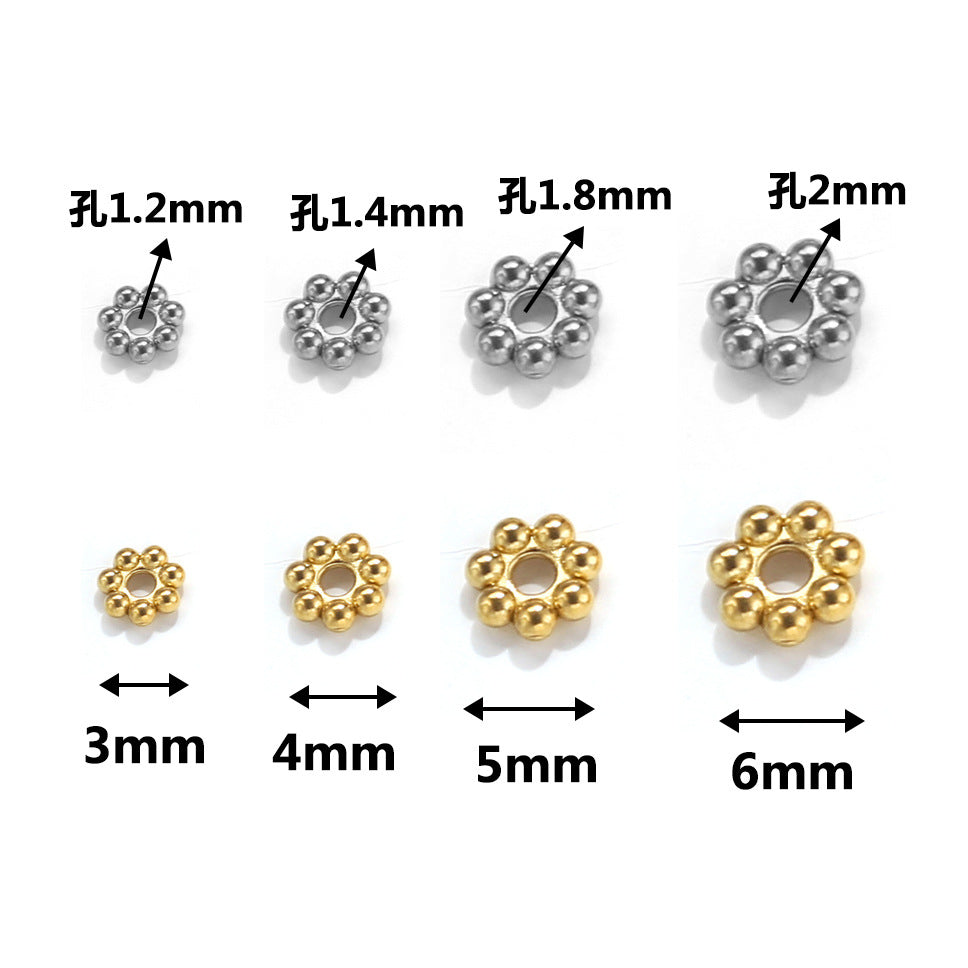 Stainless Steel Snowflake Flower Spacer Beads 50pcs