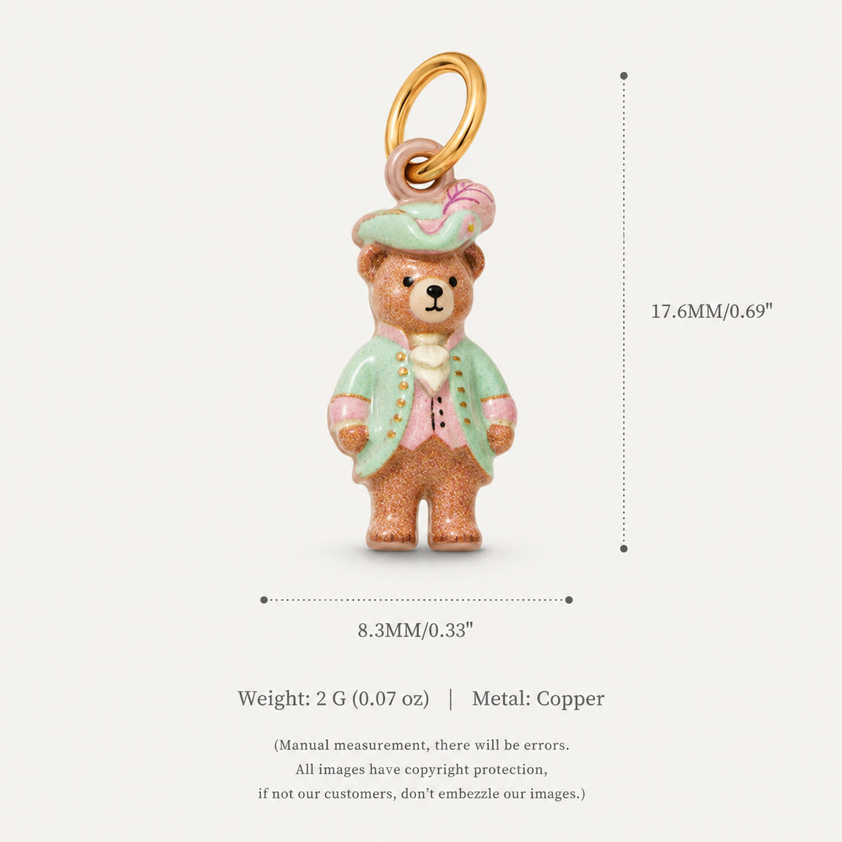 18K Gold-Plated Cute Cartoon Pendant Charms