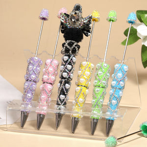 Pearl Rhinestone Ballpoint Pens – Sparkling Diamond-Style Decorative Pens with Pearl Accents for DIY Gifts & Cute Stationery