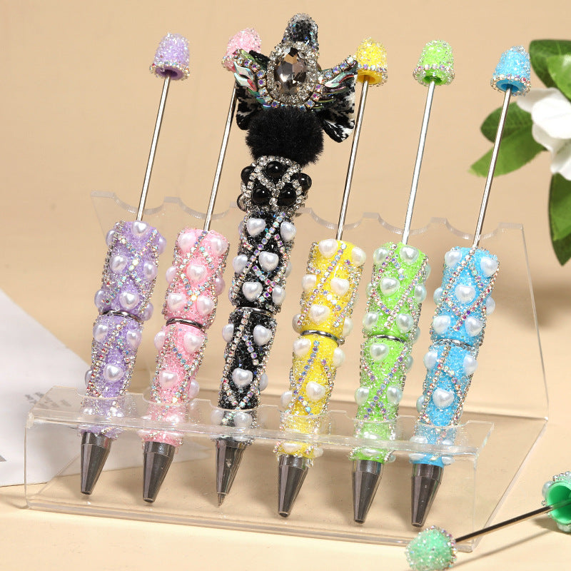 Pearl Rhinestone Ballpoint Pens – Sparkling Diamond-Style Decorative Pens with Pearl Accents for DIY Gifts & Cute Stationery