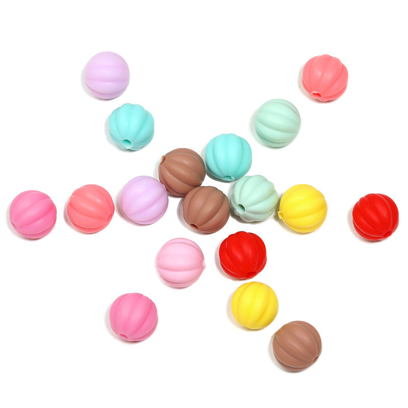 Macaron Silicone Lantern Beads – Pastel Ribbed Silicone Beads with Vertical Holes for DIY Bracelets, Bag Charms, Keychains & Jewelry Making