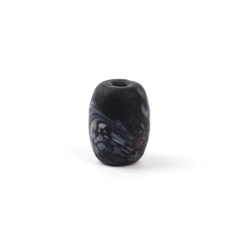 Hand-Painted Phoenix Tail Glazed Barrel Beads