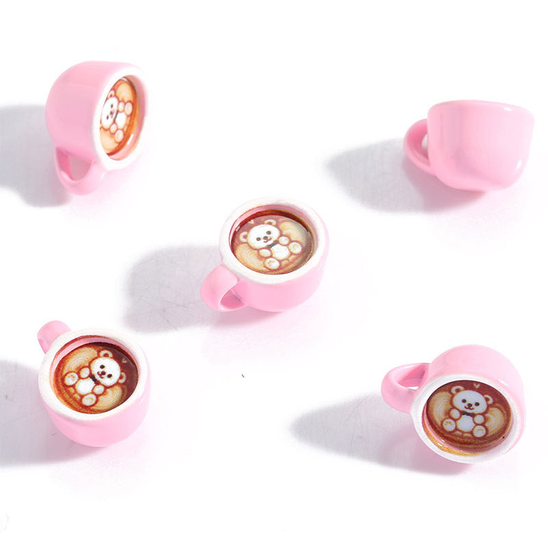 3D Painted Coffee Cup Charm – Engraved Mini Coffee Mug Pendant for DIY Keychains, Phone Charms, Bag Charms & Jewelry Making