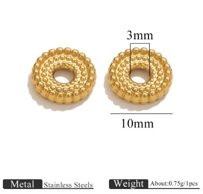 Dotted Gear Wheel Stainless Steel Spacer Beads