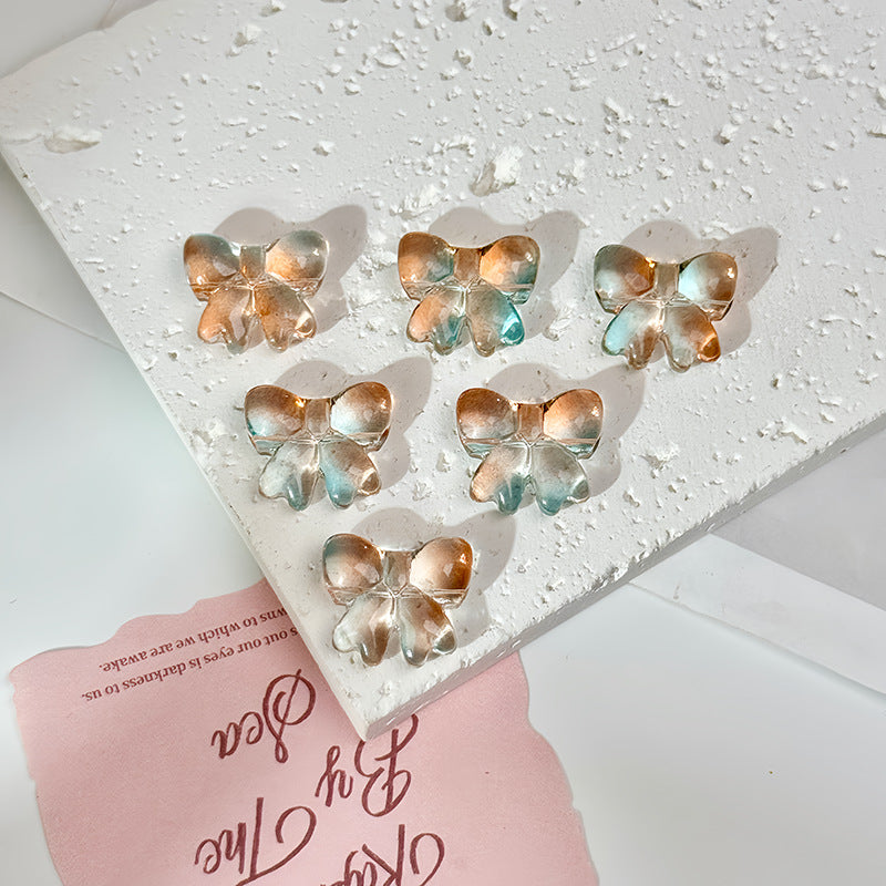 Glazed Crystal-Style Bow Beads (Horizontal Hole)