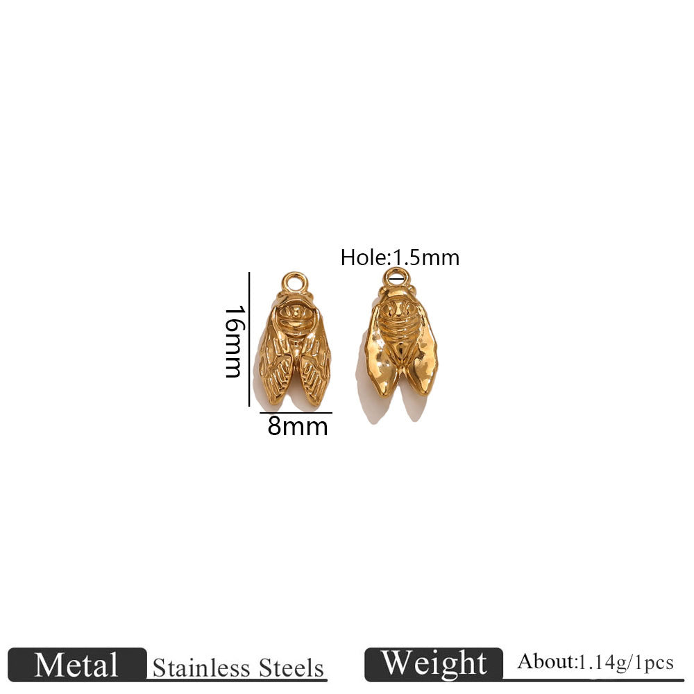 18K Gold-Plated Stainless Steel Animal Pendant Charms – Bat, Spider & Owl