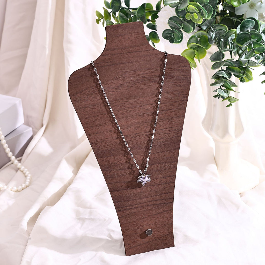Vintage Walnut-Color Jewelry Display Stand – Wooden-Style Earring, Necklace, Pendant & Bracelet Organizer for Craft Fairs & Boutique Displays