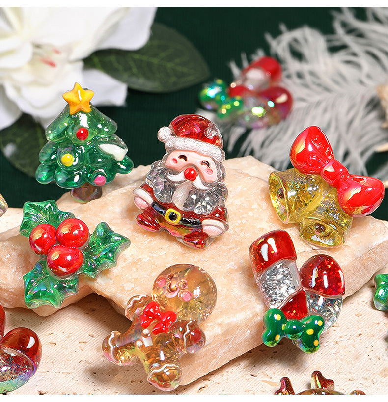 Christmas Resin Beads – Cute Santa Claus & Gingerbread Man Cartoon Beads for DIY Bracelets, Beadable Pens & Holiday Jewelry Making