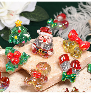Christmas Resin Beads – Cute Santa Claus & Gingerbread Man Cartoon Beads for DIY Bracelets, Beadable Pens & Holiday Jewelry Making