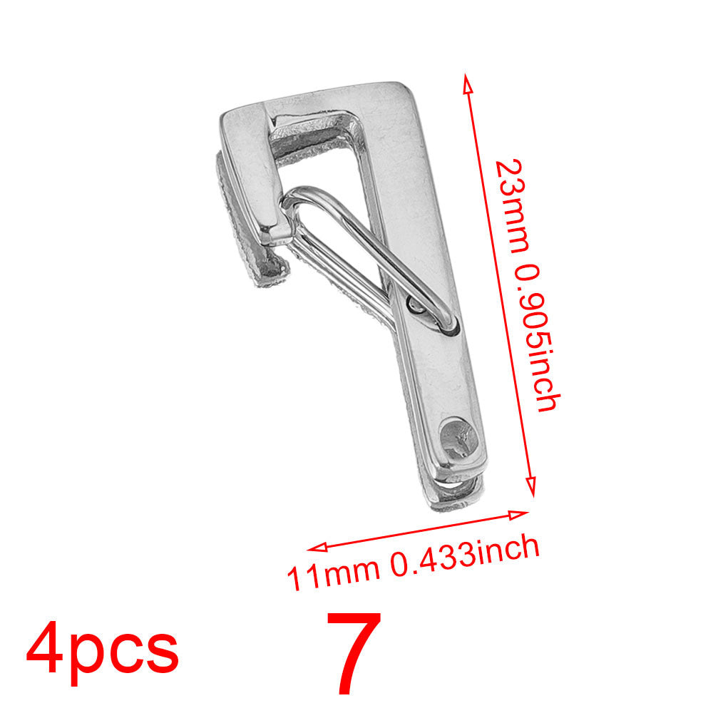 Stainless Steel Number Lobster Clasp Charms 4pc
