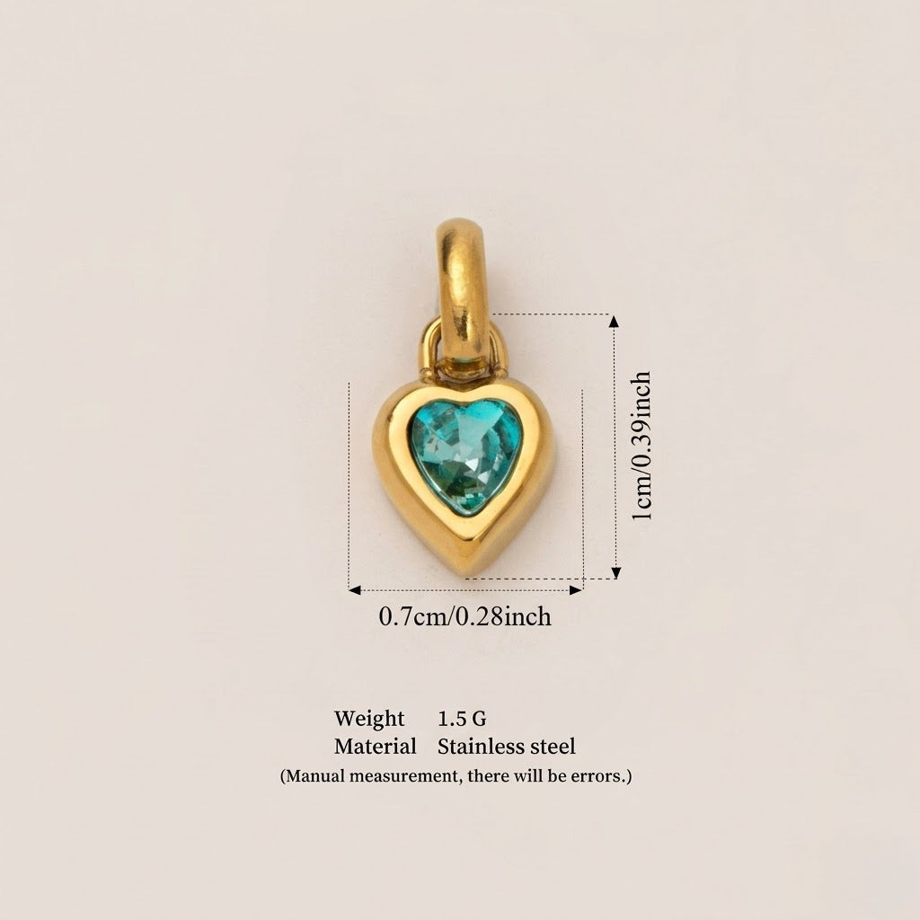 Heart Birthstone Charms