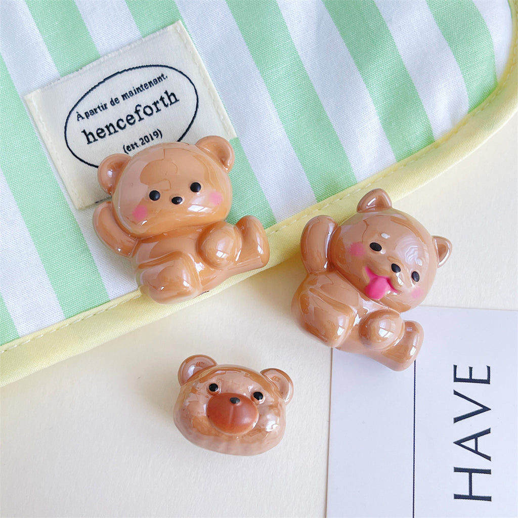3D Cartoon Animal Acrylic Beads – UV-Finished Hand-Painted Style Straight-Hole Beads for DIY Phone Charms, Bracelets & Keychains