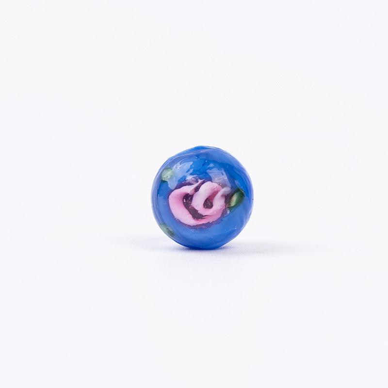 Double-Sided 3D Flower Glass Beads