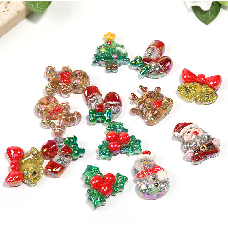 Christmas Resin Beads – Cute Santa Claus & Gingerbread Man Cartoon Beads for DIY Bracelets, Beadable Pens & Holiday Jewelry Making
