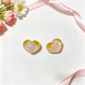 Cute Peach Heart Lampwork Glass Beads