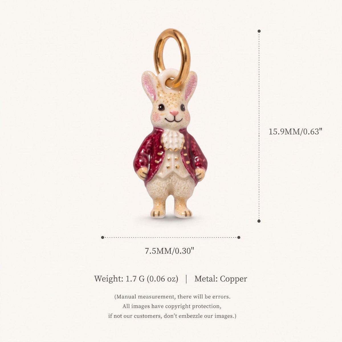 18K Gold-Plated Cute Cartoon Pendant Charms