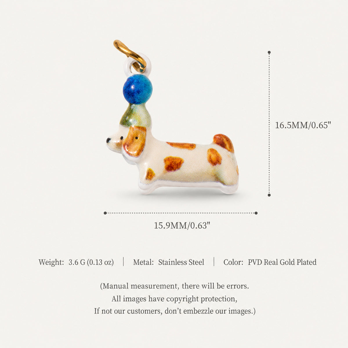 Colorful Stainless Steel Animal Pendant Charms
