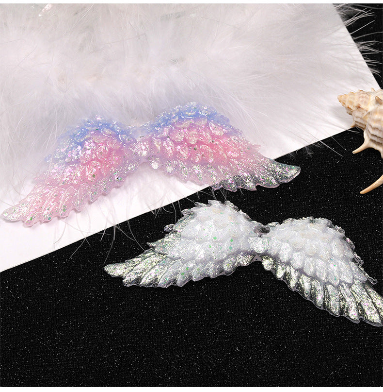 Sparkling Glitter Wing Resin Beads