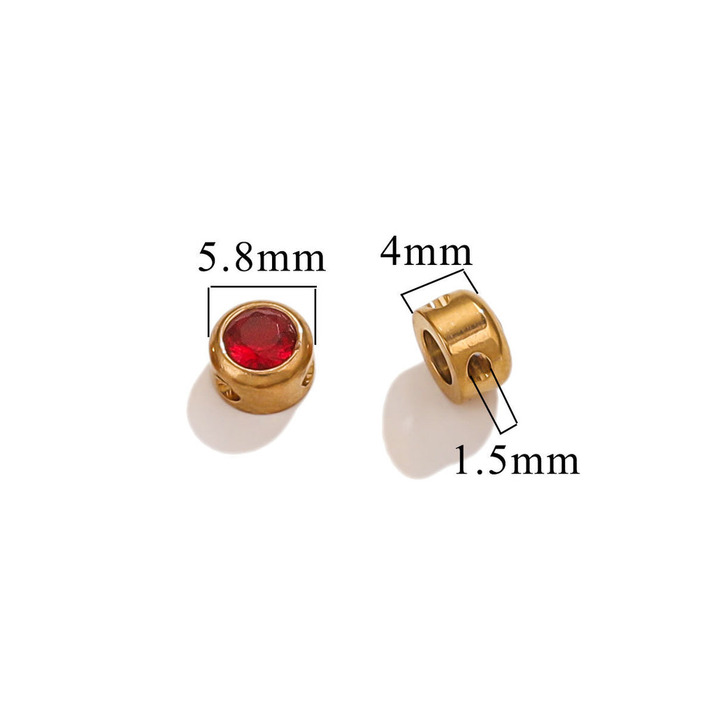 Colorful Rhinestone Stainless Steel Spacer Beads