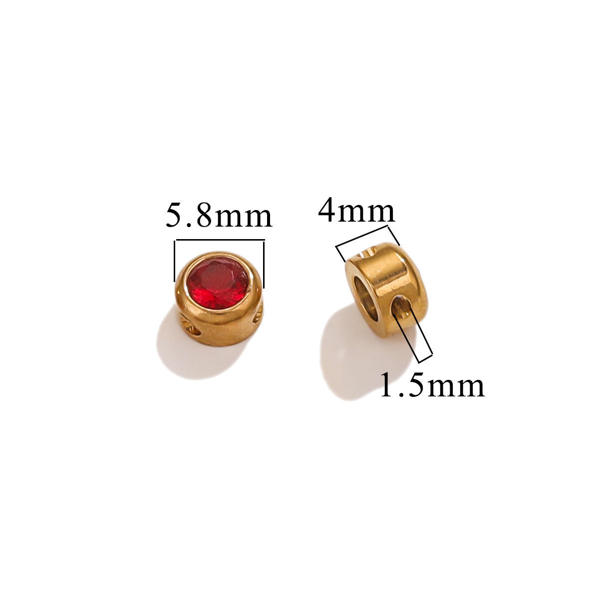 Colorful Rhinestone Stainless Steel Spacer Beads