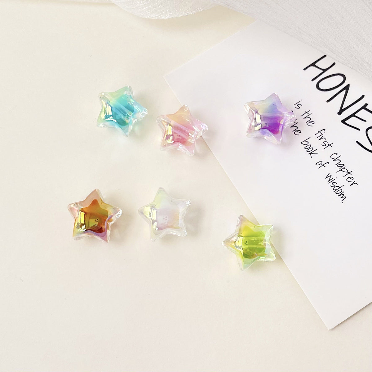 Transparent Two-Tone Acrylic Star Beads