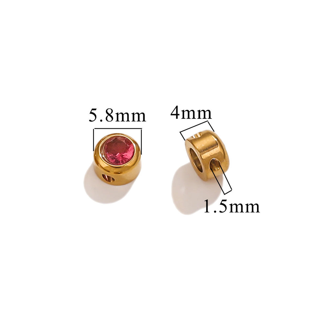 Colorful Rhinestone Stainless Steel Spacer Beads