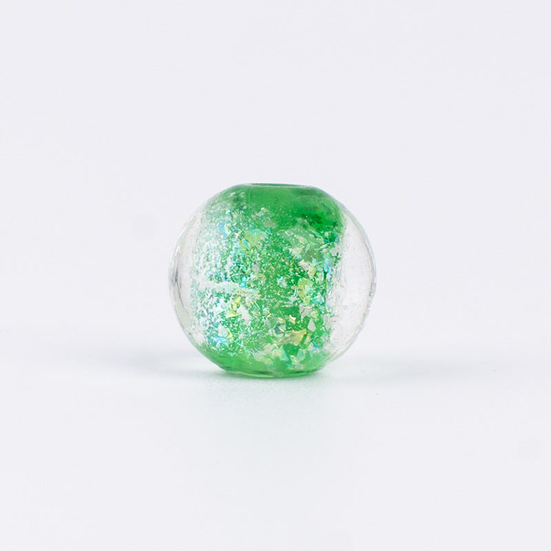 Color-Powder Glass Round Beads